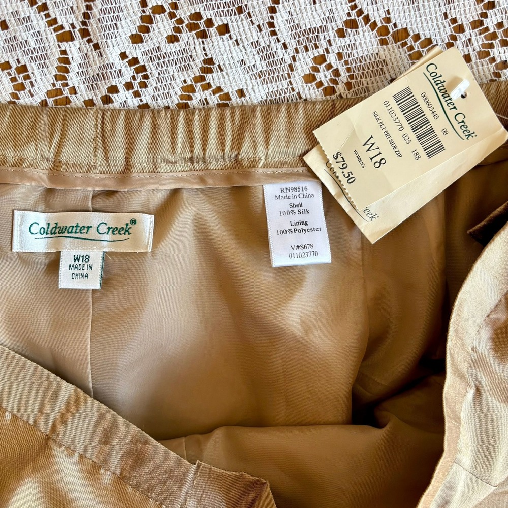 New Coldwater Creek 100% Silk Dupioni Ankle Pants Size 18W Lined NWT Chic Dressy - Picture 3 of 9